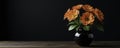 Hyazinthe in a vase on a table with black background, table, decoration, flowers Royalty Free Stock Photo