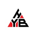 HYB triangle letter logo design with triangle shape. HYB triangle logo design monogram. HYB triangle vector logo template with red Royalty Free Stock Photo
