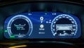 A hybrid car dashboard Royalty Free Stock Photo