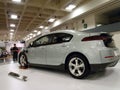 Hybrid car the Chevy Volt on display on platform Royalty Free Stock Photo