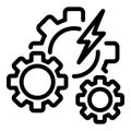 Hybrid car gear system icon, outline style