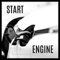 Hybrid Car. Vehicle clean Energy. Start Engine. Royalty Free Stock Photo