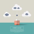 Hybrid cloud computing concept infographics Royalty Free Stock Photo