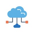 Hybrid Cloud Icon for Data Management Royalty Free Stock Photo