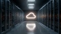 Hybrid cloud integration architecture within data centers, delivering seamless on?premises cloud interoperability Royalty Free Stock Photo