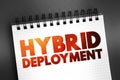 Hybrid Deployment text on notepad, concept background