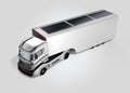 Hybrid electric truck on gray background