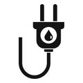 Hybrid energy cable icon, simple style