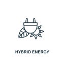 Hybrid Energy icon from clean energy collection. Simple line element hybrid energy symbol for templates, web design and