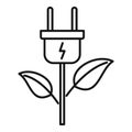 Hybrid energy plant icon, outline style