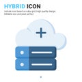 Hybrid icon vector with flat color style isolated on white background. Vector illustration cloud database, server sign symbol icon Royalty Free Stock Photo