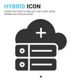 Hybrid icon vector with glyph style isolated on white background. Vector illustration cloud database, server sign symbol icon Royalty Free Stock Photo