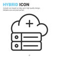 Hybrid icon vector with outline style isolated on white background. Vector illustration cloud database, server sign symbol icon Royalty Free Stock Photo