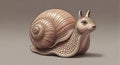 A hybrid sculpture combining a snail and a squirrel. The creature features a large, Royalty Free Stock Photo
