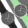 Hybrid smartwatches illustration with different colour of straps