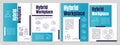 Hybrid workplace blue brochure template