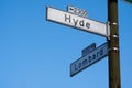 Hyde and Lombard street sign in San Francisco California Royalty Free Stock Photo