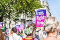 HYDE PARK CORNER, LONDON/ENGLAND- 12 September 2020: Protesters at the start of Trans Pride 2020 in London