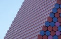 Close up of Mastaba art installation by Christo, floating on the Serpentine Lake in Hyde Park