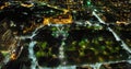 Hyde Park Sydney aerial at night