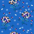 Hydenyear pattern seamless flowers Pattern Isolated on electric