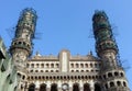 Hyderabad City, Andhra Pradesh, India- November 18, 2016: Charminar or four minarets under renovation, which is a monument and
