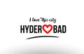 hyderabad city name love heart visit tourism logo icon design