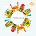 Hyderabad City Skyline with Color Buildings and Copy Space. Royalty Free Stock Photo