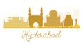 Hyderabad City skyline golden silhouette. Royalty Free Stock Photo