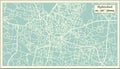 Hyderabad India City Map in Retro Style. Outline Map.