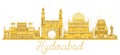 Hyderabad India City skyline golden silhouette. Royalty Free Stock Photo