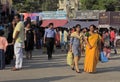 Indian people shopping in the stalls, in an annual exhibition, house hold and personal products Royalty Free Stock Photo