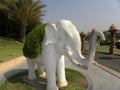 Hyderabad, India - January 1, 2009 White color statue of elephant at Ramoji Film City Royalty Free Stock Photo