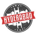 Hyderabad India Round Travel Stamp Icon Skyline City Design Seal Badge Illustration Clipart. Royalty Free Stock Photo