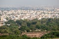 Aerial view of the sprawling urban cityscape of Hyderabad from the Golconda Fort