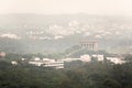 Aerial view of the sprawling urban cityscape of Hyderabad from the Golconda Fort