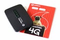 Vodafone SuperNet WiFi Hotspot MiFi 4G device with Vodafone sim card side view