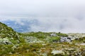 Hydnefossen waterfall and Hydna river on VeslehÃÂ¸dn Veslehorn mountain, Norway