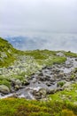 Hydnefossen waterfall and Hydna river on VeslehÃÂ¸dn Veslehorn mountain, Norway