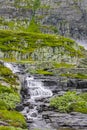 Hydnefossen waterfall and Hydna river on VeslehÃÂ¸dn Veslehorn mountain, Norway