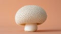 Hydnum repandum mushroom hedgehog on gentle pastel colored background, nature concept
