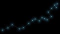 Hydra constellation on a black background. Glowing blue stars are connected by lines. Royalty Free Stock Photo