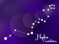 Hydra constellation. Starry night sky. Cluster of stars, galaxy. Deep space. Vector illustration