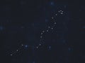 Hydra constellation stars in outer space. Hydra constellation on a starry deep blue sky background