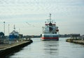 Hydra, general cargo vessel leaving Shoreham, UK