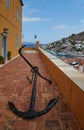 Anchor on Kountouriotis house , Hydra island Royalty Free Stock Photo