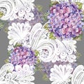 Hydrangea bouquet, white decoration, watercolor, pattern seamless Royalty Free Stock Photo