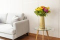 Flower arrangement in a nice living room