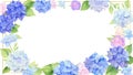 hydrangea, flower, frame, material, background, garden, plant, nature, bouquet, season, beautiful, colorful, watercolor,