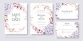 Hydrangea flower Wedding Invitation, save the date, thank you, RSVP card Design template. Royalty Free Stock Photo